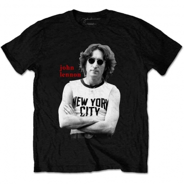 John Lennon New York City Black & White Marškinėliai